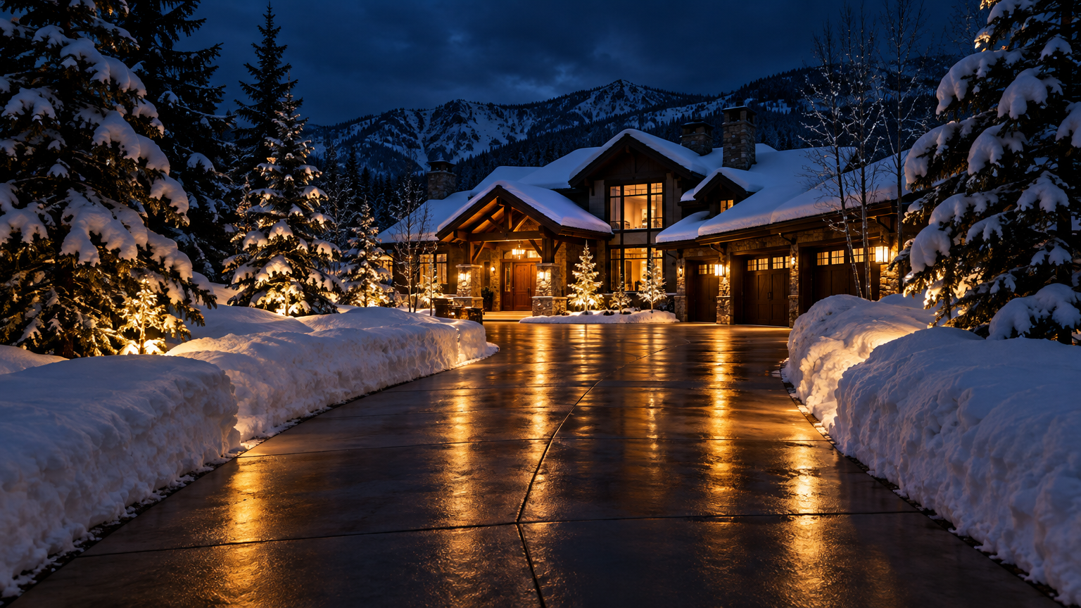 Heated driveway staying clear in winter